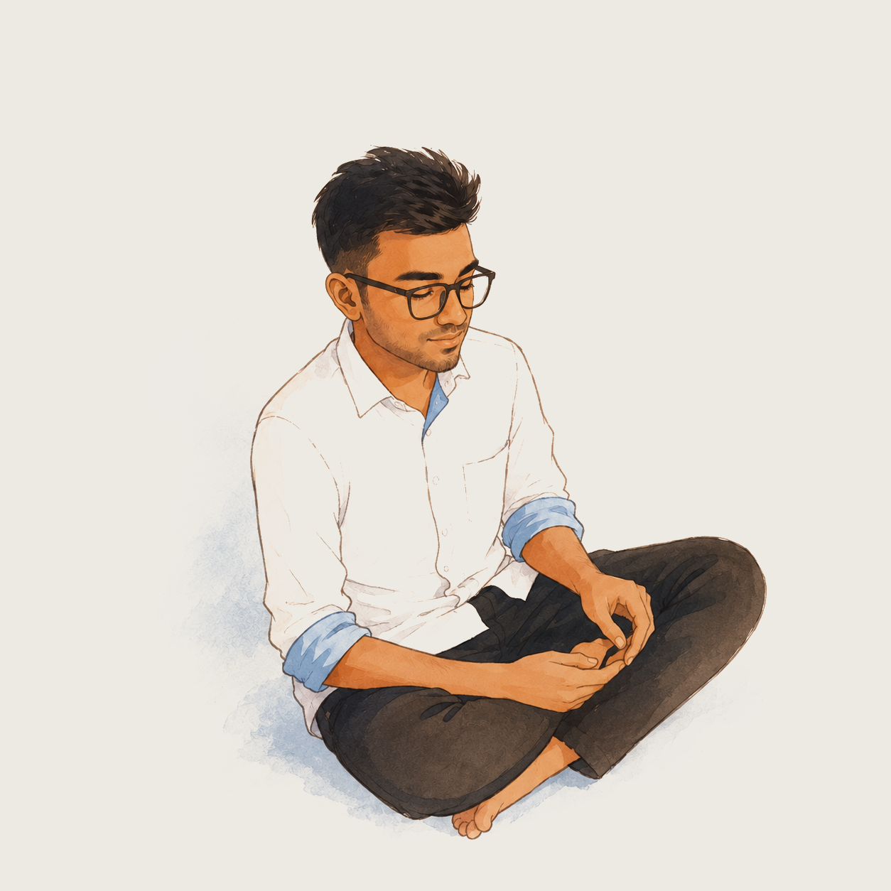 Watercolour portrait of Moniruzzaman Mahadi